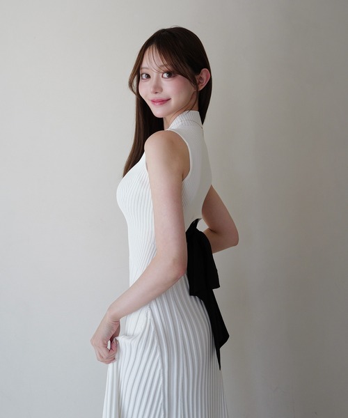 EIMY ISTOIRE（エイミーイストワール） ワンピース BACK RIBBON KNIT