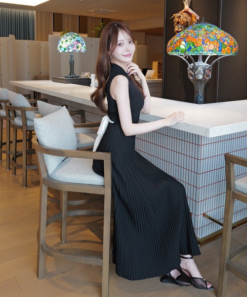 eimy istoire バックリボンワンピースS EIMY ISTOIRE（エイミーイストワール） ワンピース BACK RIBBON KNIT
