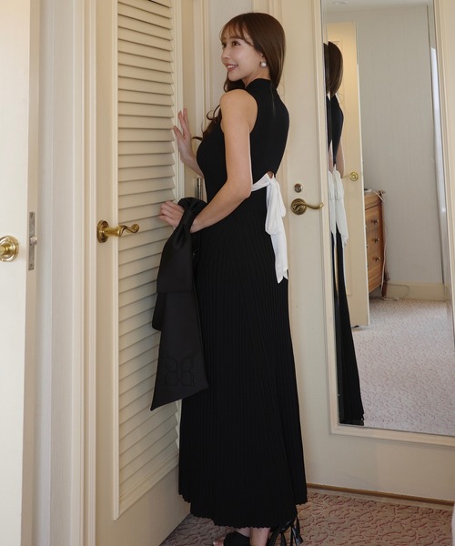 EIMY ISTOIRE（エイミーイストワール） ワンピース BACK RIBBON KNIT