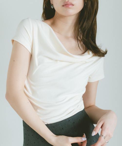 tシャツ 半袖 フィットドレープカットソー レディース | VANNIE U | 05