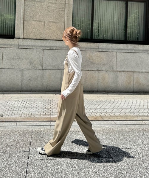 希少　Nike XL ベージュ オーバーオール I-SOOK（アイスー） サロペット オーバーオール ダブルストラップ
