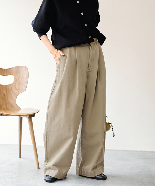 FRAMeWORK（フレームワーク） ワイドパンツ チノパン SLOUCHY LIGHT