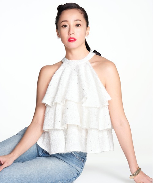 EIMY ISTOIRE（エイミーイストワール） TWINKLE TWEED RUFFLE TOPS