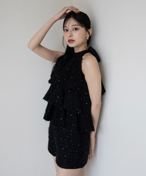 EIMY ISTOIRE（エイミーイストワール） TWINKLE TWEED RUFFLE TOPS