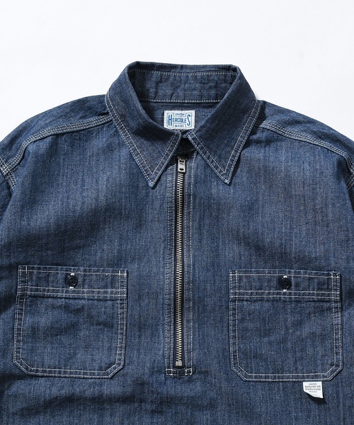 「UNION HERCULES MADE」 長袖シャツ 38 インディゴブルー メンズ_画像7
