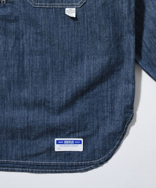 「UNION HERCULES MADE」 長袖シャツ 38 インディゴブルー メンズ_画像8