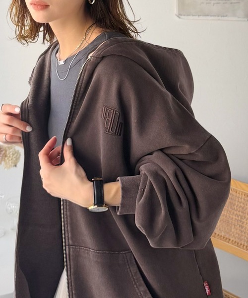 Java ジップアップパーカー LARGE ブラウン レディース : ZOZOTOWN
