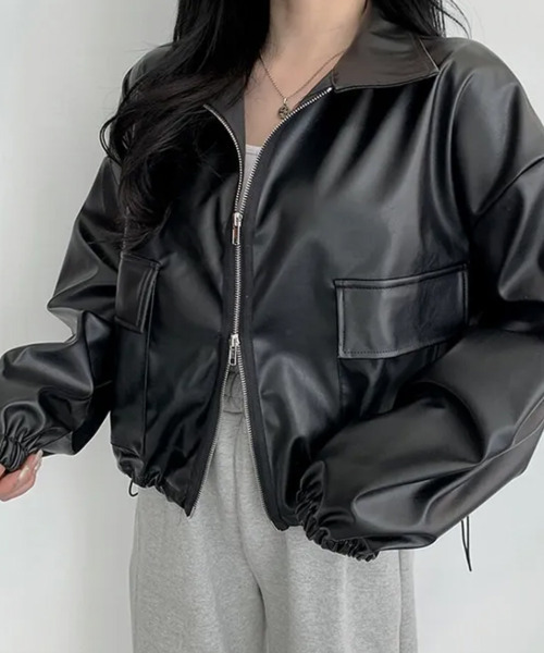 レザージャケット ライダース ダブルジップ ショートライダース