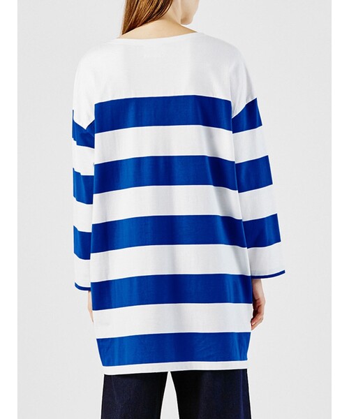 tシャツ MIDIUMISOLID ビッグボーダーチュニック レディース MIDIUMISOLID tシャツ ビッグボーダーチュニック レディース