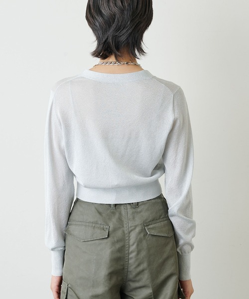【Mさま専用】Whim Gazette ウィムガゼット ラメカーディガン Whim Gazette（ウィム ガゼット） カーディガン ラメVネック