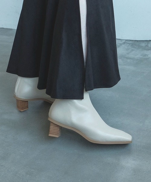 NEUE THE MARKET ブーツ バックファスナーストレッチショートブーツ