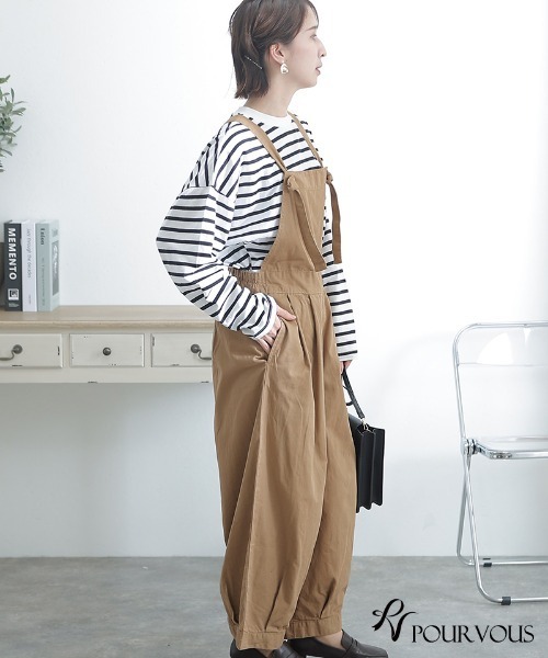 ElegChic サロペット オーバーオール バルーンサロペットパンツ