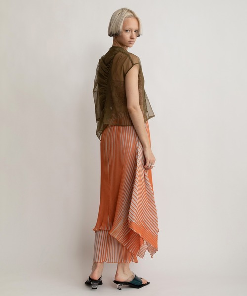 AULA AILA ホワイト プリーツスカート サイズ0 PHOTO PRINT PLEATS SKIRT — aulaaila