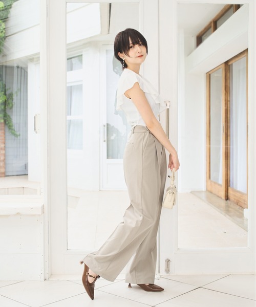 最終値下allureville サイドボタンタックワイドパンツ サイドボタンタックワイドパンツ