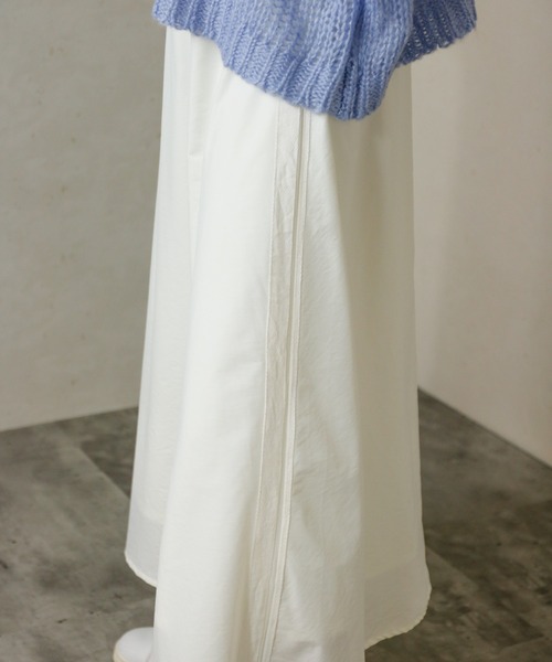 新品未使用24SS YLÈVE コットンナイロン ロングフレアスカート ナイロンロングフレアスカート
