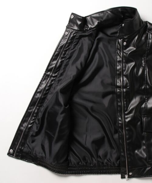 STYLEBLOCK ベスト ジレ フェイクレザーオーバーベスト