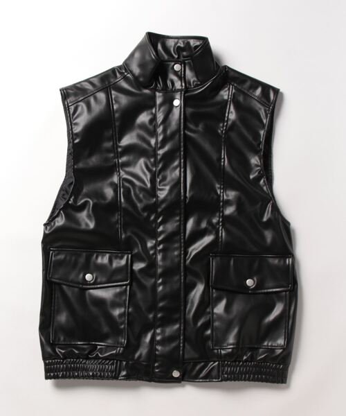 STYLEBLOCK ベスト ジレ フェイクレザーオーバーベスト