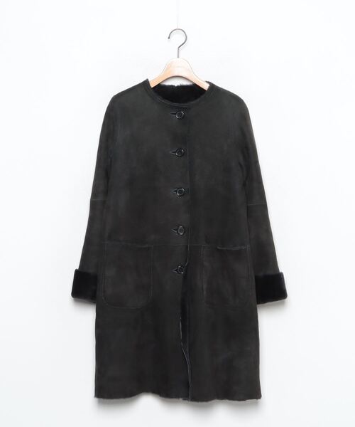 UNKNOWN.」 ムートンコート 9 ブラック レディース : 79992625 