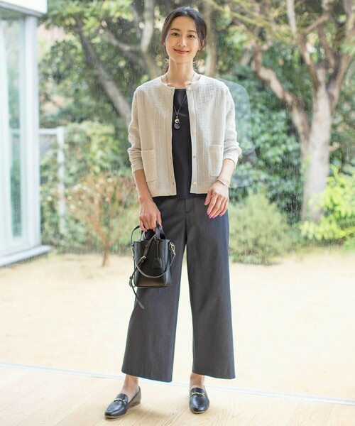 J.PRESS ジャケット ノーカラージャケット 「洗える」WINDY ニット