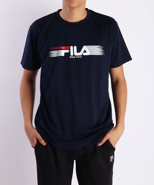 FILA(フィラ)★MEN'S_スポーツメッシュロゴ半袖Tシャツ_2色 FILA tシャツ ハニカムメッシュ 半袖 刺繍 ロゴ 半袖Tシャツ