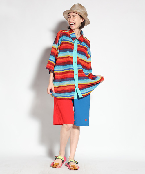 ALDIES（アールディーズ） シャツ 半袖 Mesh Rainbow Shirts 
