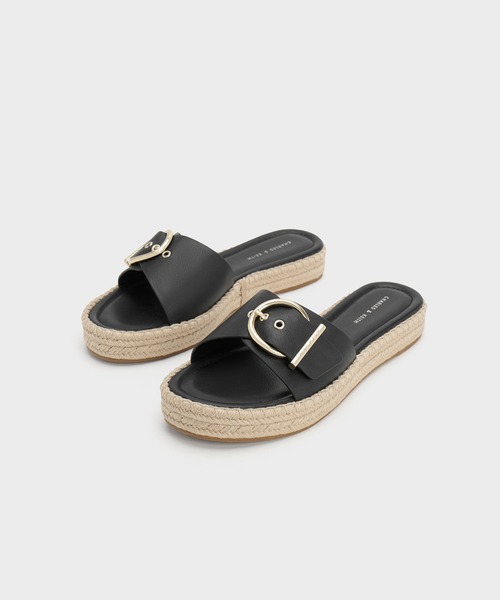 CHARLES ＆ KEITH サンダル バックルエスパドリーユサンダル