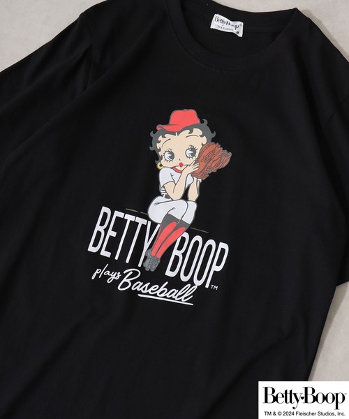 BETTY BOOP tシャツ BOOP（TM） プリント半袖Tシャツ 野球柄