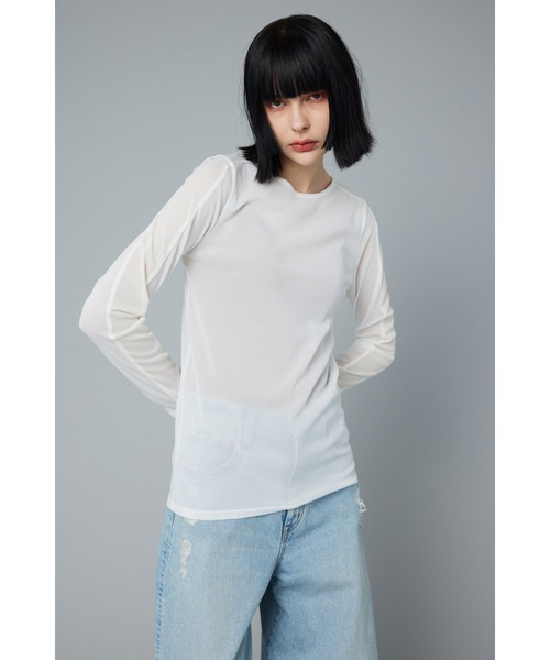 tシャツ Line mesh inner tops    ラインメッシュインナートップス レディース