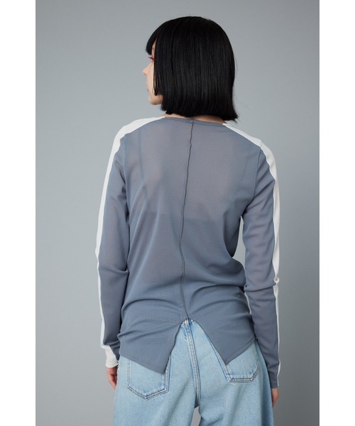 tシャツ メッシュコンビネーションインナートップス レディース HeRIN.CYE tシャツ Line mesh inner tops ラインメッシュ