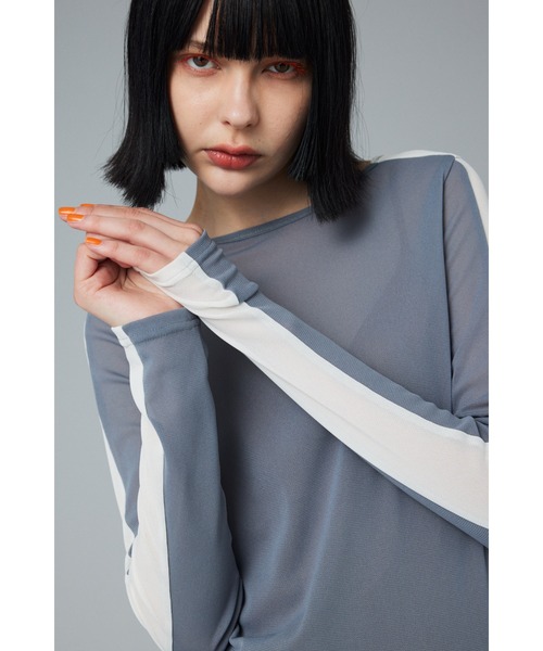 tシャツ Line mesh inner tops    ラインメッシュインナートップス レディース HeRIN.CYE tシャツ Line mesh inner tops ラインメッシュ