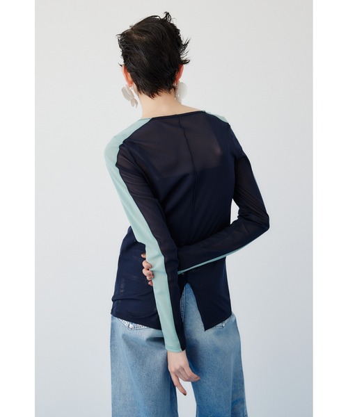 tシャツ Line mesh inner tops    ラインメッシュインナートップス レディース HeRIN.CYE tシャツ Line mesh inner tops ラインメッシュ