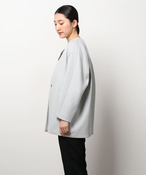 UNITED ARROWS」 ノーカラーコート 36 オフホワイト レディース 