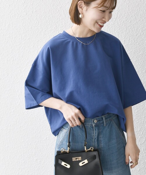 tシャツ 「WEB限定」SHIPS any:「洗濯機可能」インレイ ハーフスリーブ ショートTEE レディースの画像