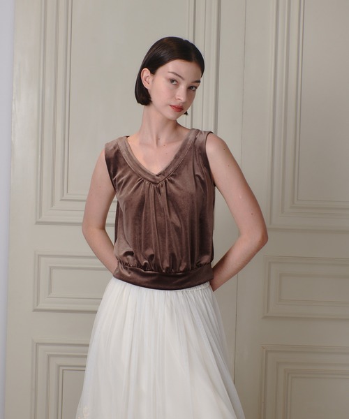 「LOULOU WILLOUGHBY」ベロア2WAYプルオーバー レディース