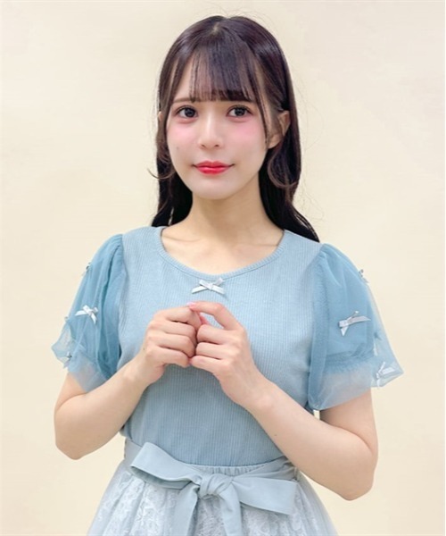 tシャツ リボンチュール カットソー レディース TO BE CHIC tシャツ リボンチュール カットソー レディース