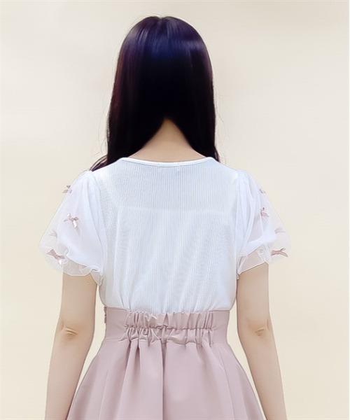 tシャツ リボンチュール カットソー レディース TO BE CHIC tシャツ リボンチュール カットソー レディース
