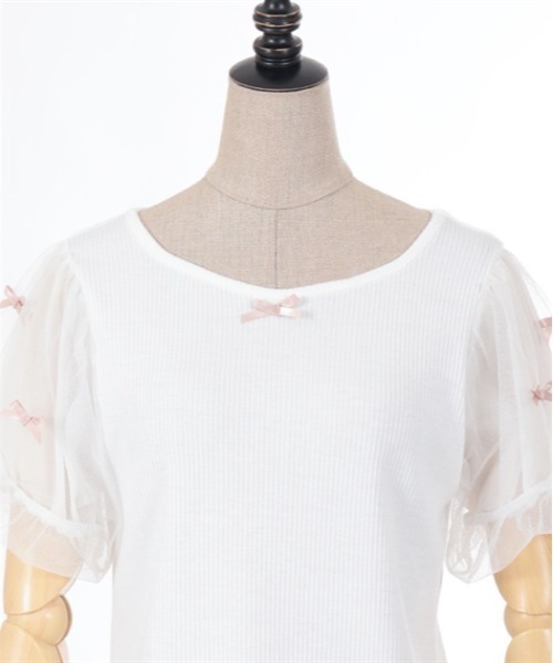 tシャツ リボンチュール カットソー レディース archives tシャツ Tシャツ リボンチュールコンパクトTOPS