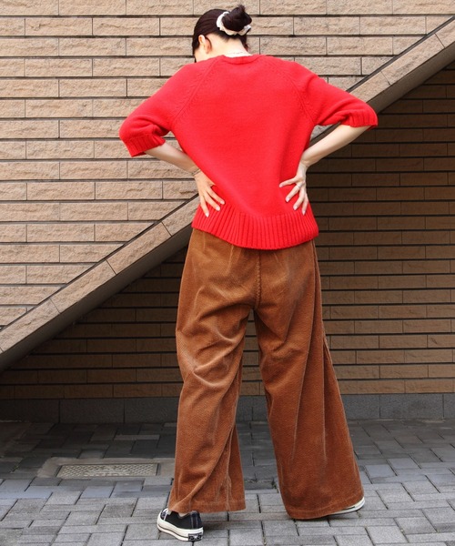 LONG SLIT HALF-SLEEVE KNIT – MEYAME