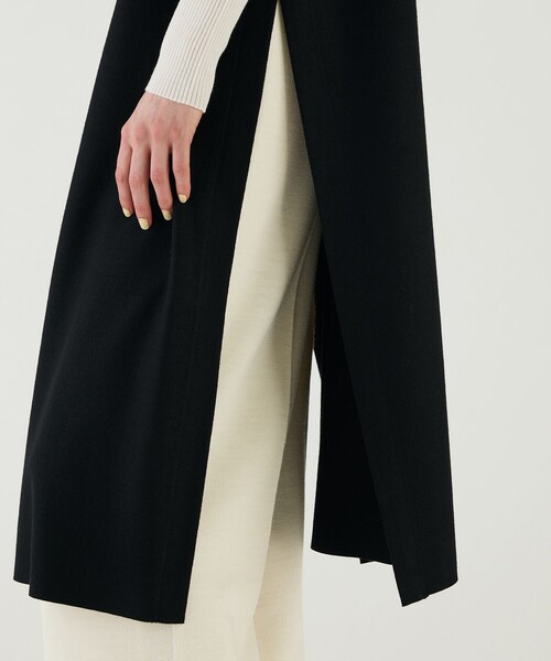 ベスト ジレ ミルドスムース スタンドネックロングベスト レディース GALERIE VIE ベスト ジレ ミルドスムース スタンドネックロング