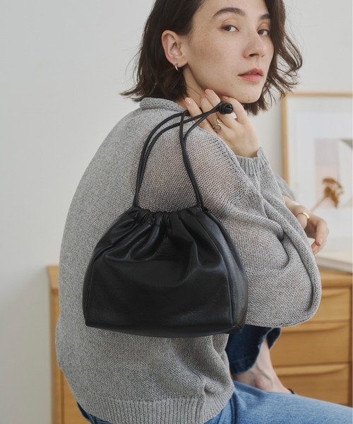ANGIE ショルダーバッグ バッグ 2WAY巾着ショルダーバッグ メタリック