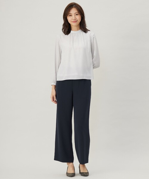 tシャツ 幾何プリント モックネック カットソー レディース tシャツ 幾何プリント モックネック カットソー レディース
