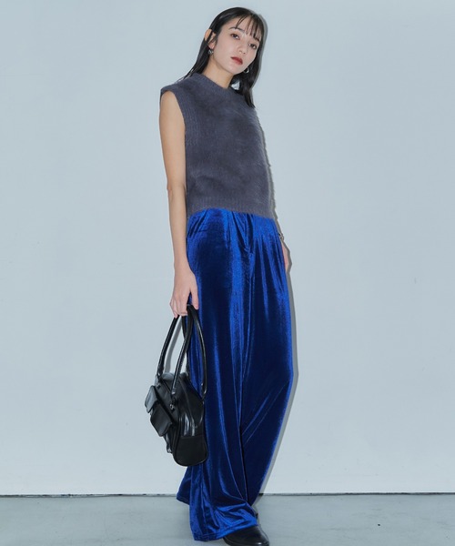 LIENCOEUR パンツ ベロアストレートパンツ レディース : ZOZOTOWN