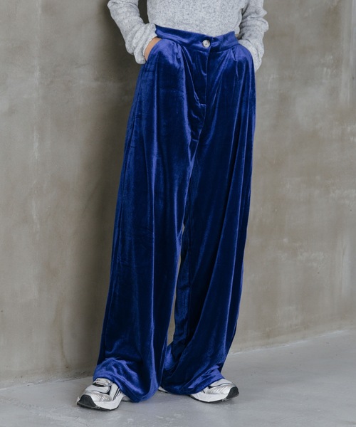 LIENCOEUR パンツ ベロアストレートパンツ レディース : ZOZOTOWN