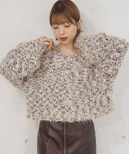 tiptop（ティップトップ） カーディガン 「前後2way」ミックスフェザー