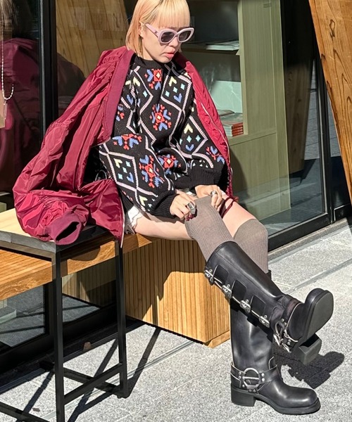 Alley Tokyo ニット セーター 謎柄BIGニットプルオーバー