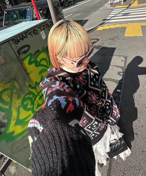 ニット セーター 謎柄BIGニットプルオーバー レディース Alley Tokyo ニット セーター 謎柄BIGニットプルオーバー
