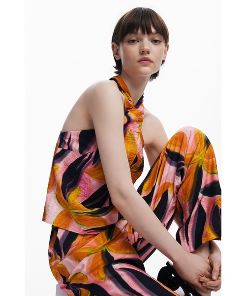 Desigual（デシグアル） ワイドパンツ パンツ 花柄トロピカルリーフ