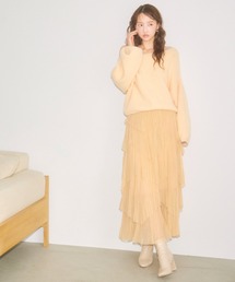 SNIDEL スカート プリーツティアードチュールスカート