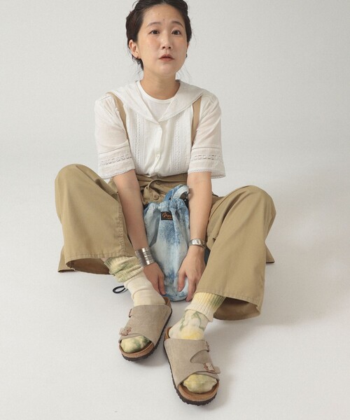 BEAMS BOY ブラウス シャツ ヴィンテージ レース ショートシャツ