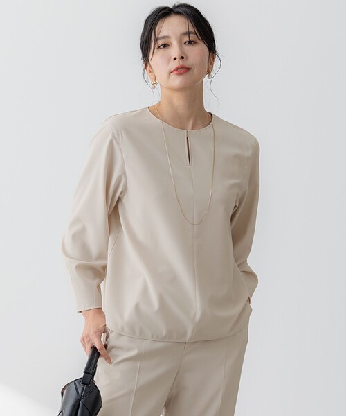23区 ブラウス シャツ 「洗える」2WAYストレッチツイル